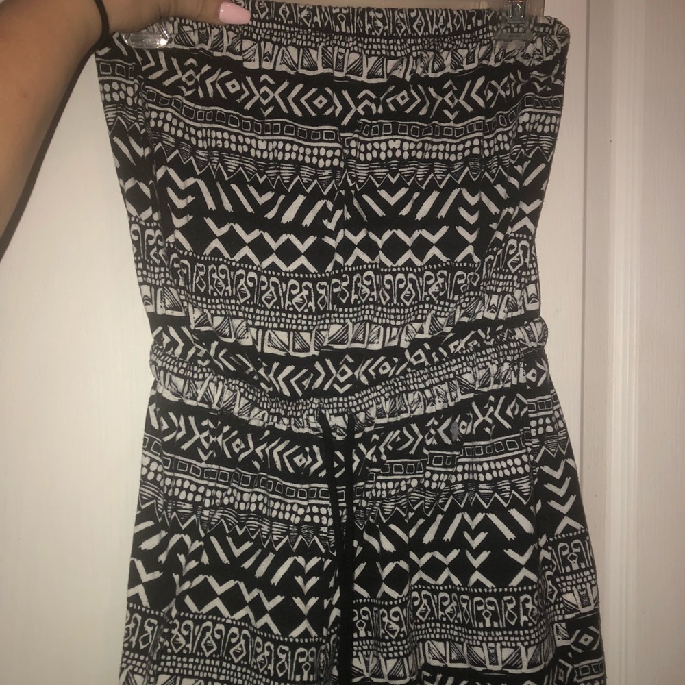 black & white romper